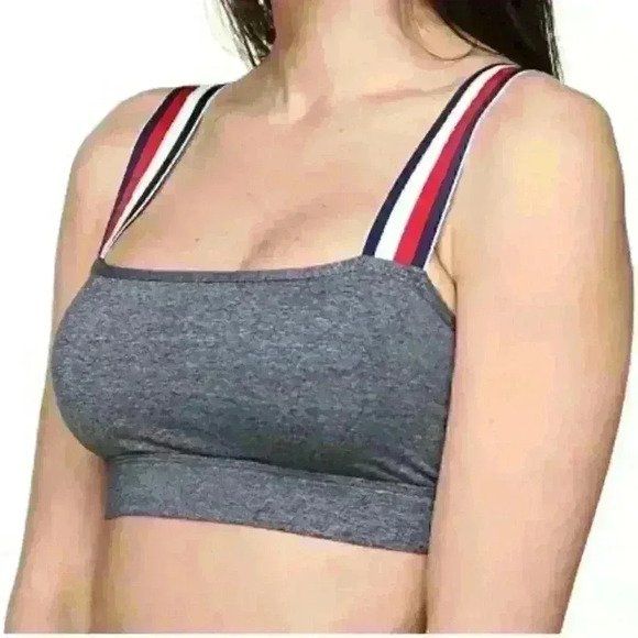 Tommy Hilfiger Colorblock Logo Spellout Strap Bralette XS - Picture 2 of 5